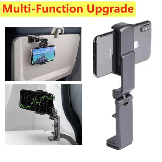 Airplane Phone Holder Stand Cell Mobile Portable Travel Mount Desk Flight Foldable Rotatable Selfie Holding Train Seat Support