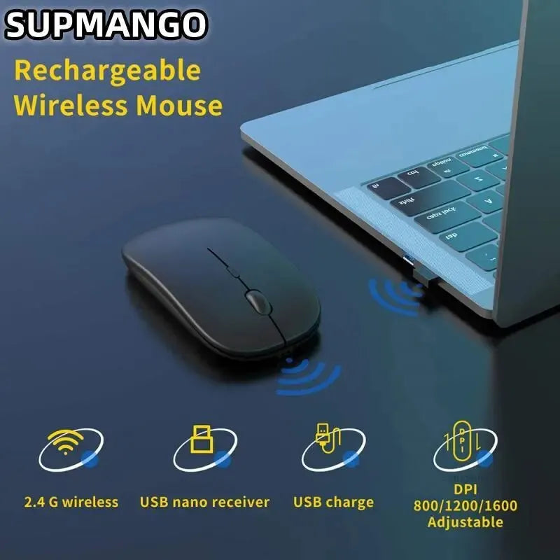 Rechargeable Wireless Gaming Mouse Portable Ergonomic Quiet And Magical Suitable For Portable Computers Tablets IPAD Phone