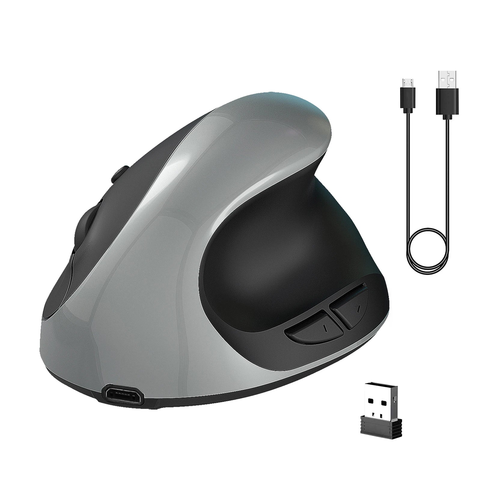 2.4G Laptop PC 3 Adjustable DPI Optical Vertical Wireless Mouse Plug And Play Silent Computers Rechargeable ABS Ergonomic Gift