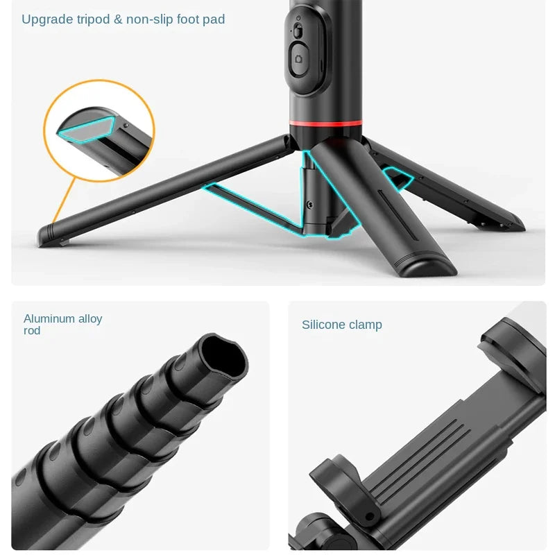 Xiaomi Selfie Stick Telescopic Rod Phone Tripod Mobile Stand Bluetooth Tripod Stand with Remote Control Ring Light Mini Tripod