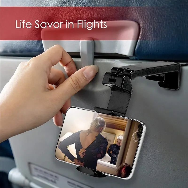 Airplane Phone Holder Stand Cell Mobile Portable Travel Mount Desk Flight Foldable Rotatable Selfie Holding Train Seat Support