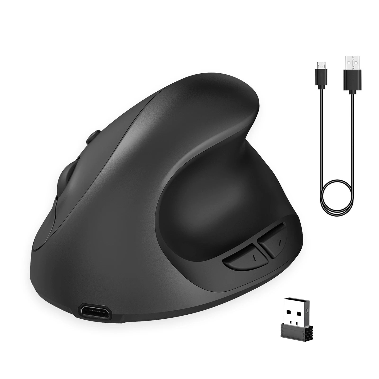 2.4G Laptop PC 3 Adjustable DPI Optical Vertical Wireless Mouse Plug And Play Silent Computers Rechargeable ABS Ergonomic Gift