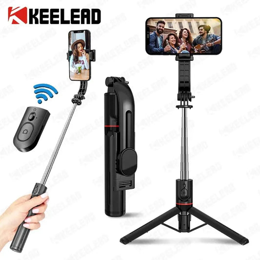 Wireless Selfie Stick for Smartphone, 44 Inch Tripod with Bluetooth Remote, Portables Foldable Stand for Vlog Shooting Record